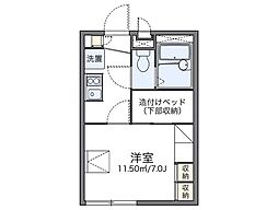 レオパレスフィオーレ 1Kの間取図画像