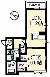 ベレオ海岸通り 1LDKの間取図画像
