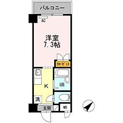 エクレール ワンルームの間取図画像