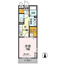エスペランサ 1Kの間取図画像