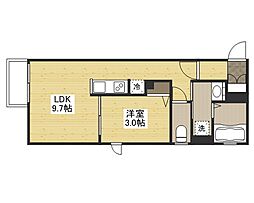 月光矢賀ソレイユサイド参番館 1LDKの間取図画像