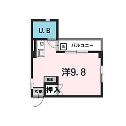 出汐Uビル ワンルームの間取図画像