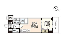 S-RESIDENCE広島駅enable 1LDKの間取図画像