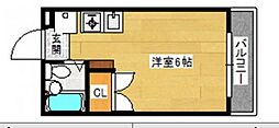 パラドール三筋 ワンルームの間取図画像
