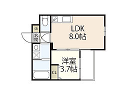 仮称)S-MOVE庚午北NEO 1LDKの間取図画像