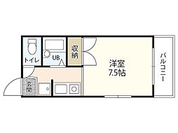 岩崎ビル ワンルームの間取図画像