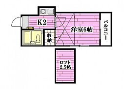 ベストハウス戸坂 1Kの間取図画像