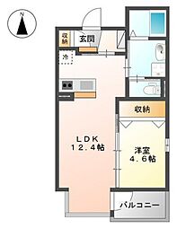サンライズ京橋 1LDKの間取図画像