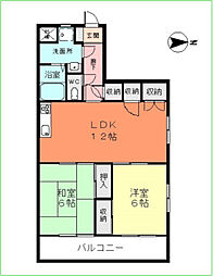 リモージュにしむら 2LDKの間取図画像