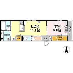 D-roomコサコ 1LDKの間取図画像