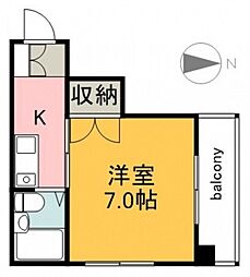 おおわきビル 1Kの間取図画像