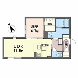 シャーメゾン八幡東 1LDKの間取図画像