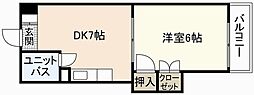 第3若宮ビル 1DKの間取図画像