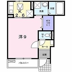 カレント 1Kの間取図画像