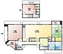 しのはら第2ビル 3SLDKの間取図画像