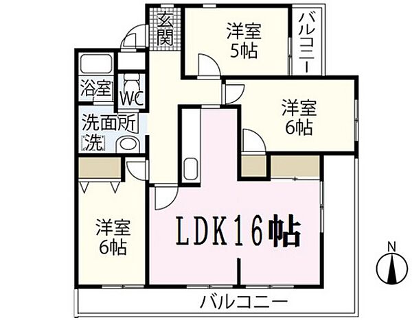 フェリシティカメイ ｜広島県広島市安佐南区八木9丁目(賃貸マンション3LDK・1階・78.57㎡)の写真 その2