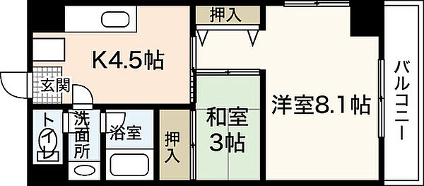 第21やたがいビル ｜広島県広島市中区河原町(賃貸マンション2K・3階・34.45㎡)の写真 その2