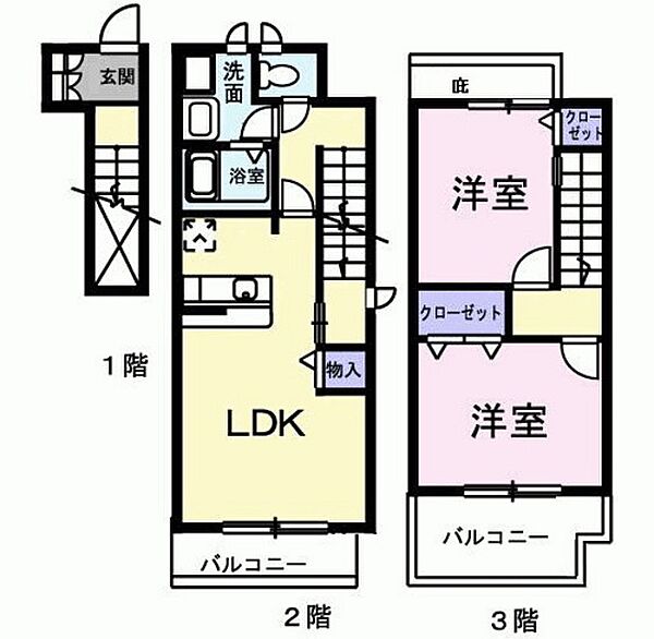 マ－ヴェラスＣ ｜広島県広島市佐伯区五日市町皆賀(賃貸アパート2LDK・2階・65.64㎡)の写真 その2