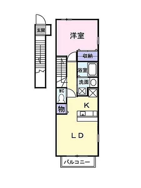 セトル梅林I ｜広島県広島市安佐南区八木3丁目(賃貸アパート1LDK・2階・41.98㎡)の写真 その2