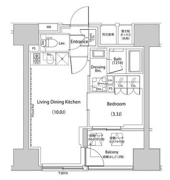 ザ・パークハビオ人形町レジデンス 703｜東京都中央区日本橋久松町(賃貸マンション1LDK・7階・31.61㎡)の写真 その2