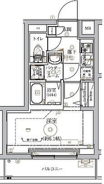 ベルシード武蔵小杉ノース 103｜神奈川県川崎市中原区丸子通2丁目(賃貸マンション1K・1階・21.03㎡)の写真 その2