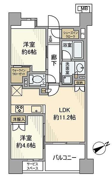 プラウドシティ小竹向原グランドコート ｜東京都板橋区小茂根1丁目(賃貸マンション2LDK・2階・51.89㎡)の写真 その2