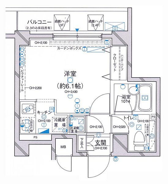 パレステュディオ信濃町 ｜東京都新宿区信濃町(賃貸マンション1K・3階・21.59㎡)の写真 その2