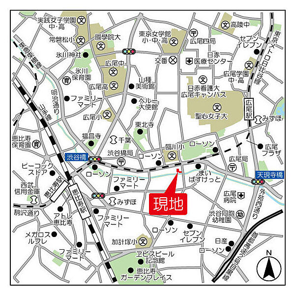 プロスペクト・グラーサ広尾 0808｜東京都渋谷区広尾1丁目(賃貸マンション1K・8階・22.04㎡)の写真 その14