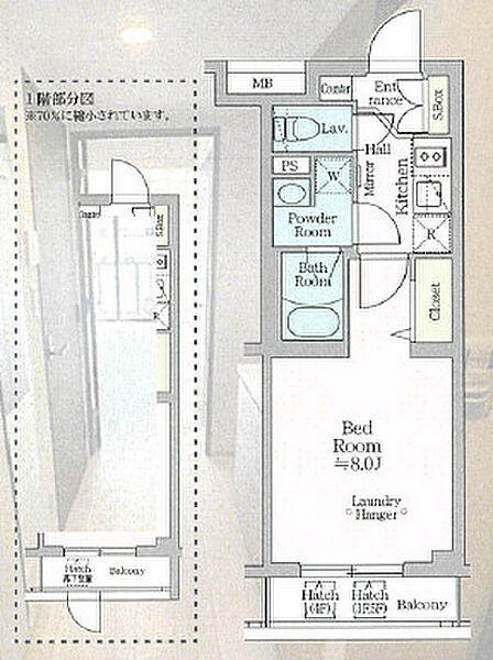 アイル プレミアム西新宿 103｜東京都新宿区西新宿8丁目(賃貸マンション1K・1階・25.70㎡)の写真 その2