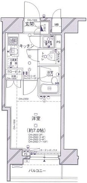 パレステュディオ広尾 201｜東京都渋谷区広尾1丁目(賃貸マンション1K・2階・22.90㎡)の写真 その2