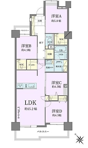 間取り レールシティ津田沼 5階/507号室
