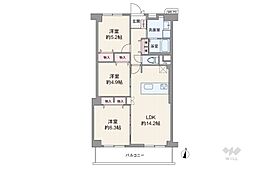 藤が丘スカイマンション 3LDKの間取図画像