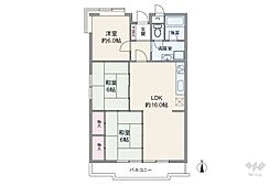 赤坂マンション石が根 3LDKの間取図画像