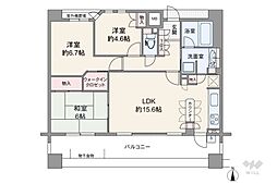 本郷シティハウス 3LDKの間取図画像