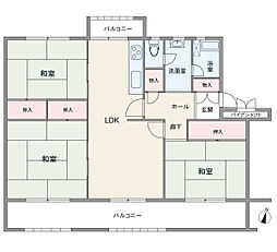 藤の木団地3号棟 3LDKの間取図画像