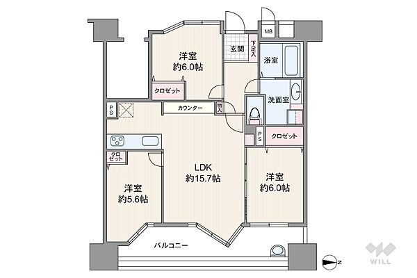 間取り ネオグランデ藤ヶ丘 2階/-