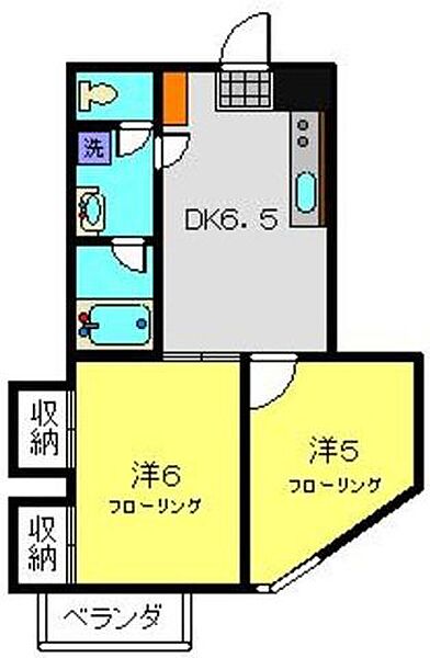 クレインヒル 402｜神奈川県横浜市鶴見区北寺尾４丁目(賃貸マンション2DK・4階・36.20㎡)の写真 その2