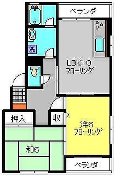 エコーハイム 301｜神奈川県横浜市鶴見区栄町通３丁目(賃貸マンション2LDK・3階・49.49㎡)の写真 その2