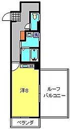 ハピネス平井 ワンルームの間取図画像
