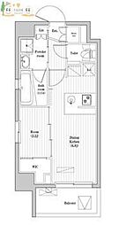 アジールコート蒲田 1DKの間取図画像