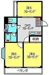 エルベ・メゾン鹿島 3DKの間取図画像