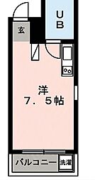 中野2号ビル ワンルームの間取図画像