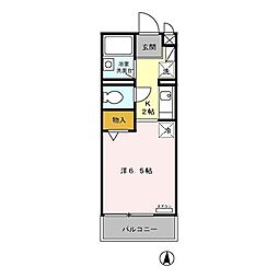 ボナール弘明寺A 1Kの間取図画像