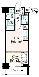 デュオステージ横浜中央 1LDKの間取図画像