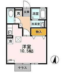 シティーパル 1Kの間取図画像