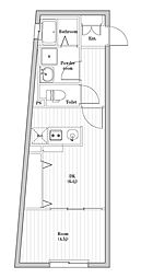 ハーモニーグラシア蒲田 1DKの間取図画像