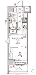 クレイシアIDZ川崎ザ・テラス 1DKの間取図画像