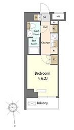 SHOKEN Residence川崎大師 1Kの間取図画像