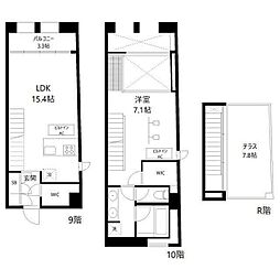 開洋館 1LDKの間取図画像