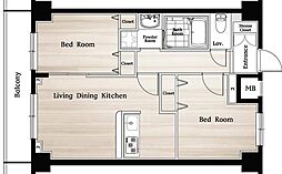 Nステージ鶴見 2LDKの間取図画像